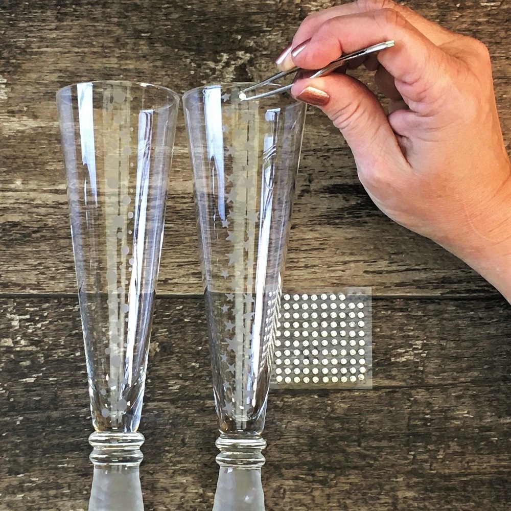 Bubble and Bling Champagne Glasses