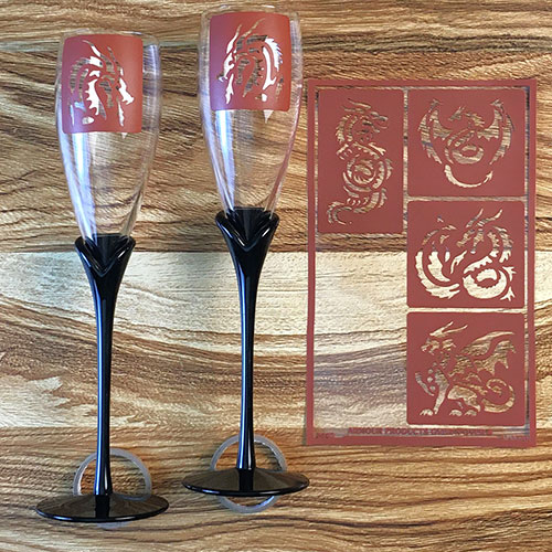 Mrs. & Mr. Dragon Head Champagne Flutes