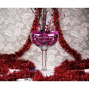 Happy New Year Champagne Glass Centerpiece