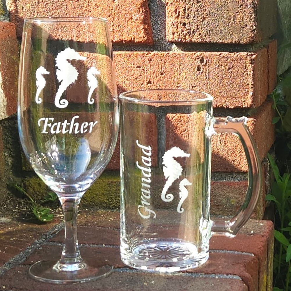 Paternal Seahorse Beer Glasses