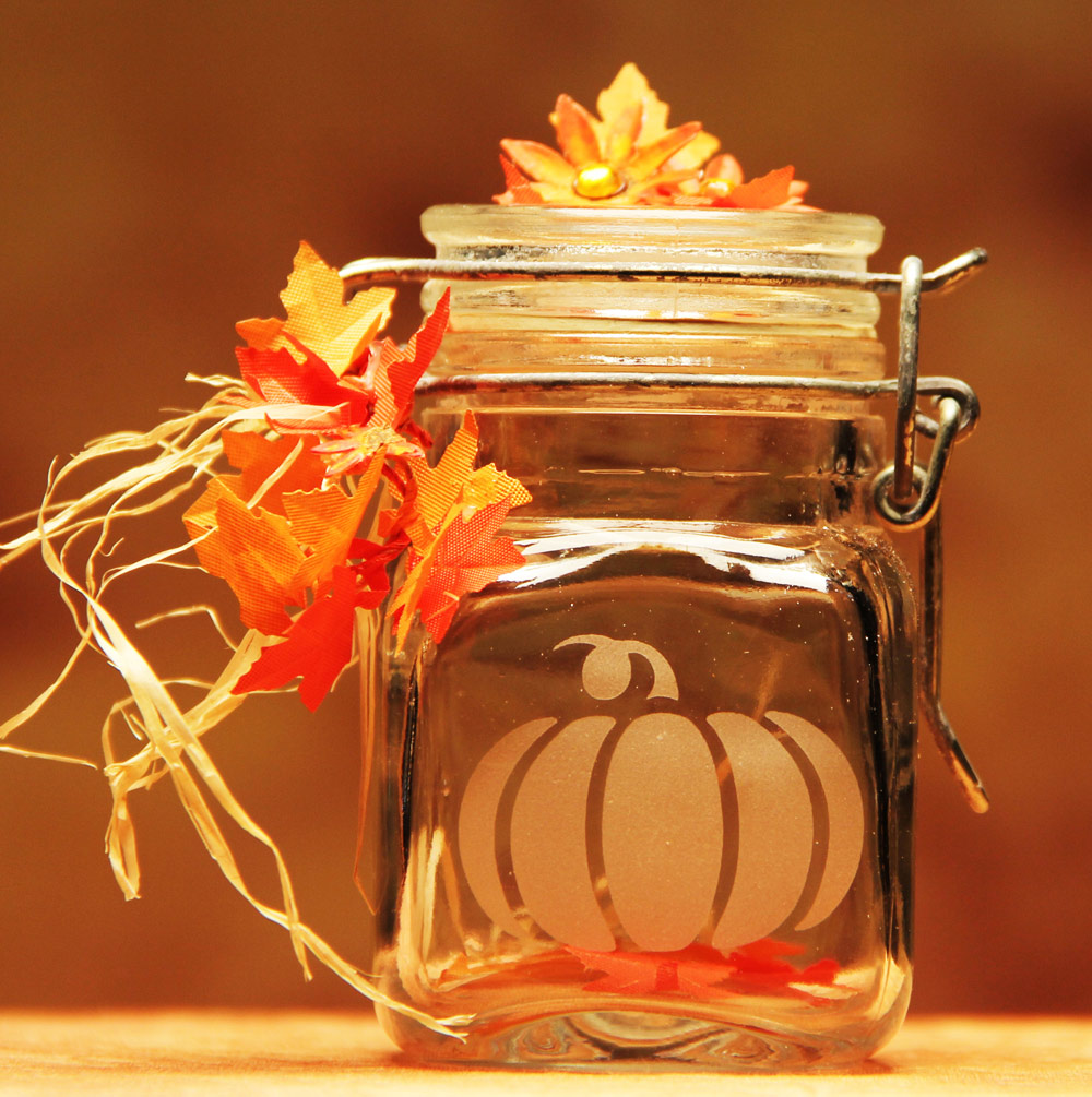 Glass Etching: Thanksgiving Dinner Table