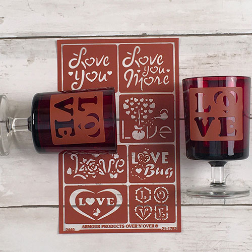 Red LOVE Dessert Glasses