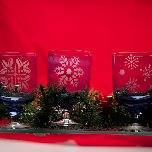 Blue Snowflake Glasses