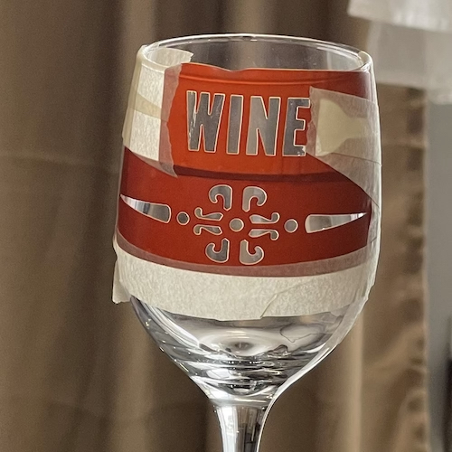 Decorated Wine Glass