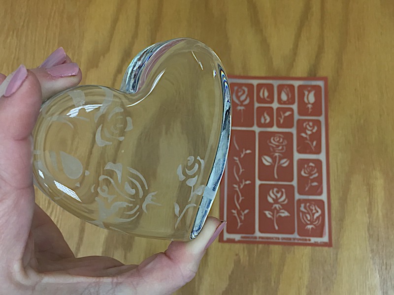 Glass Heart Paper Weight