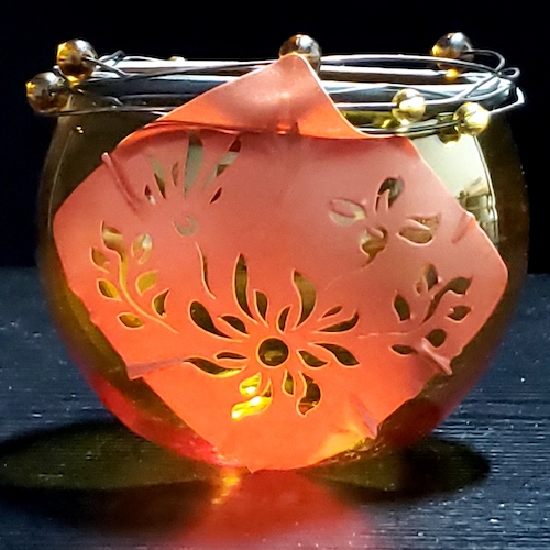 Golden Fall Candle Bowl