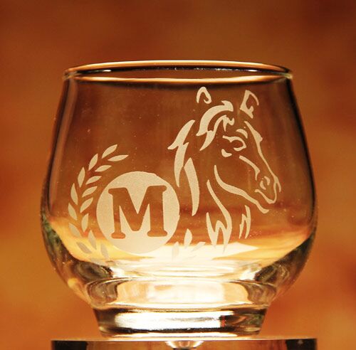 Glass Etching: Horses