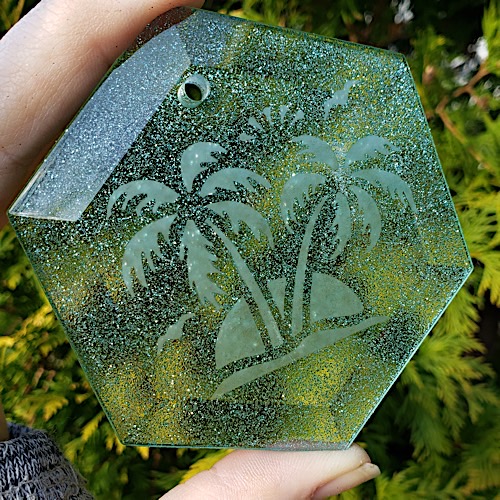 Glass Etching: Tropical Summer Theme Projects