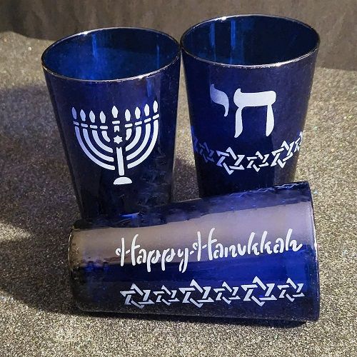 Blue Hanukkah Tumblers